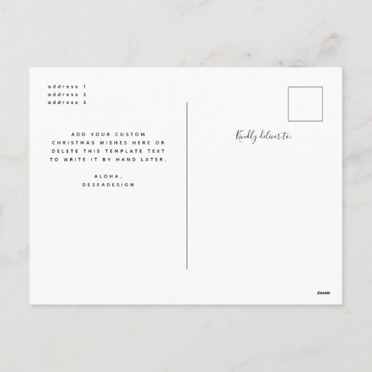 Mele Kalikimaka Feestelijke Groene Foto Boog Kerst Feestdagenkaart (Achterkant)