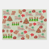 Mele Kalikimaka Festive Gift Wrap Inpakpapier Vel (Voorkant)