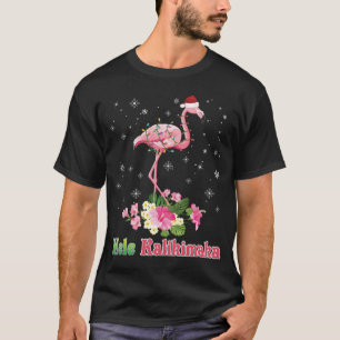 Mele Kalikimaka Flamingo Santa Kerstkersen T-shirt
