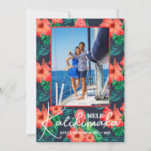 Mele Kalikimaka Floral Foto Kerstmis Feestdagenkaart (Voorkant)