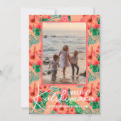 Mele Kalikimaka Floral kerstfoto Feestdagenkaart (Voorkant)