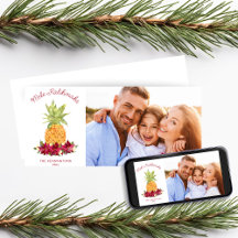 Mele Kalikimaka Floral Pineapple Holiday Foto
