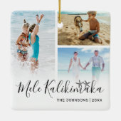Mele Kalikimaka Foto Collage Keramisch Ornament (Achterkant)