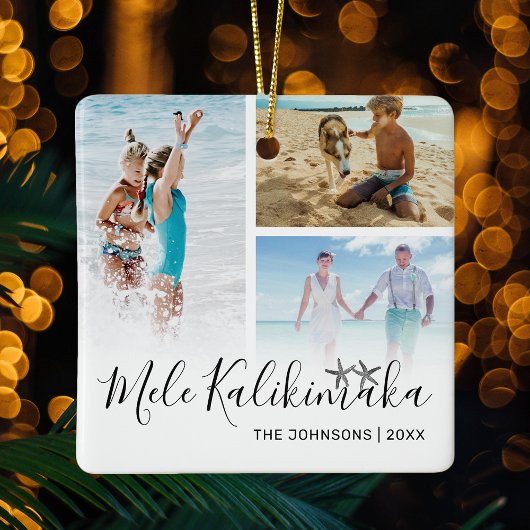 Mele Kalikimaka Foto Collage Keramisch Ornament
