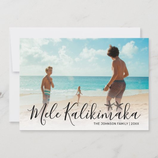 Mele Kalikimaka Foto Feestdagenkaart (Voorkant)