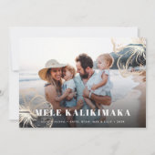 Mele Kalikimaka | Foto Hawaiian Floral Feestdagenkaart (Voorkant)