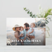 Mele Kalikimaka | Foto Hawaiian Floral Feestdagenkaart (Staand voorkant)