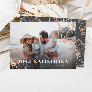 Mele Kalikimaka   Foto Hawaiian Floral Feestdagenkaart