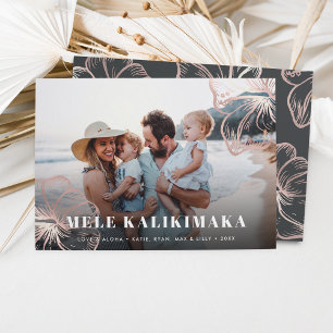 Mele Kalikimaka   Foto Hawaiian Floral Feestdagenkaart