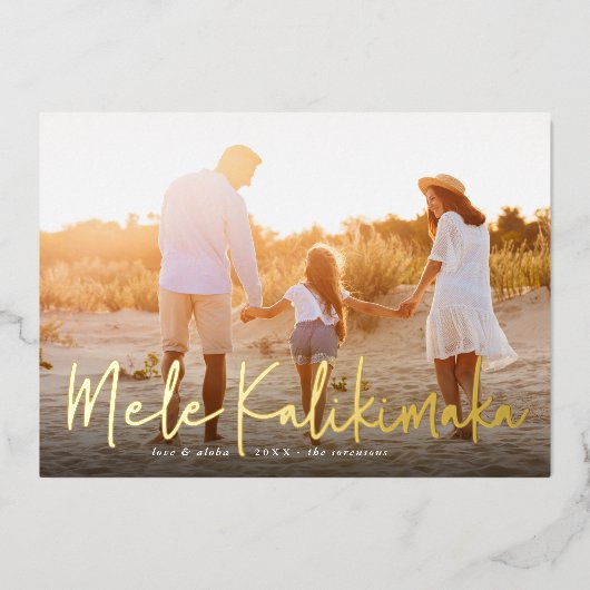 Mele Kalikimaka | Foto Hawaiian Folie Feestdagenkaart (Voorkant)