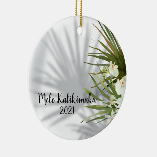 Mele Kalikimaka Foto Hawaiian Kerstgroet Keramisch Ornament (Rechts)