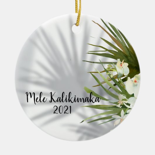 Mele Kalikimaka Foto Hawaiian Kerstgroet Keramisch Ornament (Voorkant)