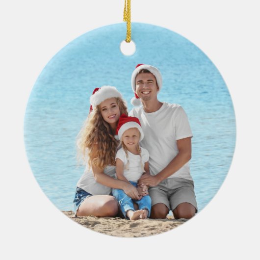 Mele Kalikimaka Foto Hawaiian Kerstgroet Keramisch Ornament (Achterkant)