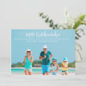 Mele Kalikimaka Foto Kerstmis  Feestdagenkaart (Staand voorkant)