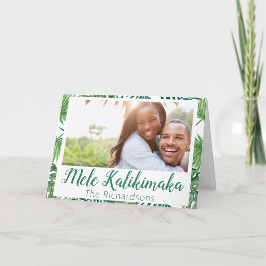 Mele Kalikimaka Foto Kerstmis Kaart (Voorkant)