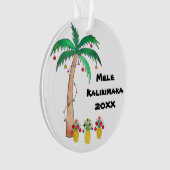 Mele Kalikimaka Foto Palm Tree Island - Kerstmis Ornament (voorkant)