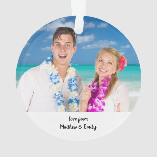 Mele Kalikimaka Foto Palm Tree Island - Kerstmis Ornament (achterkant)