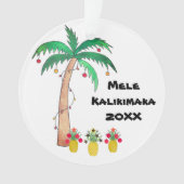 Mele Kalikimaka Foto Palm Tree Island - Kerstmis Ornament (voorkant)