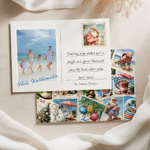 Mele Kalikimaka Foto Tropische Postzegels Feestdagenkaart