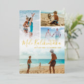 Mele Kalikimaka Fotocollage Folie Feestdagenkaart (Staand Voorkant)