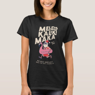 Mele Kalikimaka Funny Santa Flamingo Kerstmis T-shirt