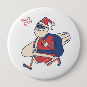 Mele Kalikimaka - Funny Santa Hawaiian Kerstmis B Ronde Button 4,0 Cm