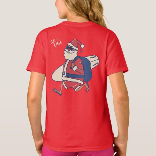 Mele Kalikimaka - Funny Santa Hawaiian Kerstmis T-shirt (Achterkant)