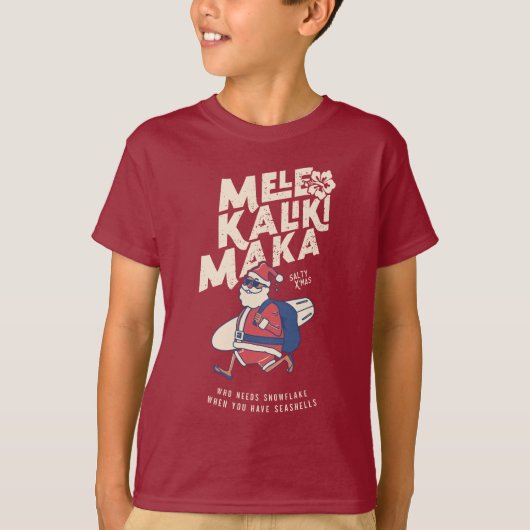 Mele Kalikimaka - Funny Santa Hawaiian Kerstmis T-shirt (Voorkant)