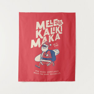 Mele Kalikimaka - Funny Santa Hawaiian Kerstmis T Wandkleed