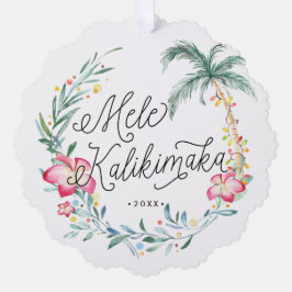Mele Kalikimaka Gepersonaliseerde Kerstfoto Ornament Kaart