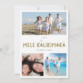 Mele Kalikimaka Glow 3 Foto-collage Kerstmis Feestdagenkaart (Voorkant)