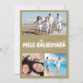 Mele Kalikimaka Glow 3 Foto-collage Kerstmis Feestdagenkaart (Voorkant)