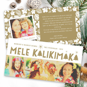 Mele Kalikimaka Glow Kerstmis 3 Foto Collage Feestdagenkaart