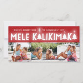 Mele Kalikimaka Glow Kerstmis 3 Foto Collage Feestdagenkaart (Voorkant)