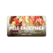 Mele Kalikimaka Glow Kerststerren Foto Etiket (Voorkant)