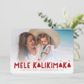 Mele Kalikimaka Glow Modern kerstbomen Foto Feestdagenkaart (Staand voorkant)