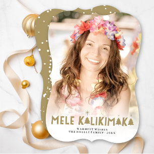 Mele Kalikimaka Glow Modern kerstbomen Foto Feestdagenkaart