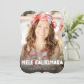 Mele Kalikimaka Glow Stars Modern kerstfoto Feestdagenkaart (Staand voorkant)