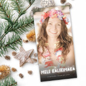 Mele Kalikimaka Glow Stars Modern kerstfoto Feestdagenkaart