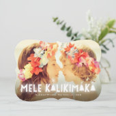 Mele Kalikimaka Glow Stars Modern kerstfoto Feestdagenkaart (Staand voorkant)