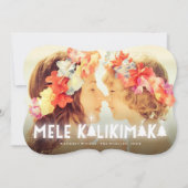 Mele Kalikimaka Glow Stars Modern kerstfoto Feestdagenkaart (Voorkant)