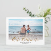 Mele Kalikimaka Gold Minimale kerstfoto Feestdagenkaart (Staand voorkant)