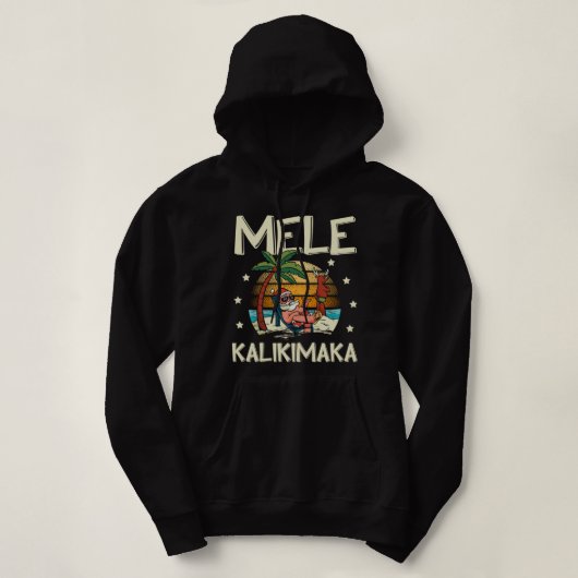 Mele Kalikimaka grappige santa palms voor Sommer C Hoodie (Design voorkant)