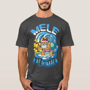 Mele Kalikimaka grappige santa tropisch voor Somme T-shirt