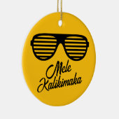 Mele Kalikimaka grappige zonnebril Hawaii Kerst Keramisch Ornament (Rechts)