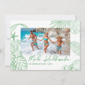 Mele Kalikimaka Groene Foto Kerstmis Feestdagenkaart (Voorkant)