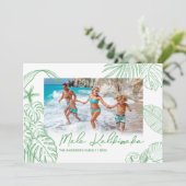 Mele Kalikimaka Groene Foto Kerstmis Feestdagenkaart (Staand voorkant)