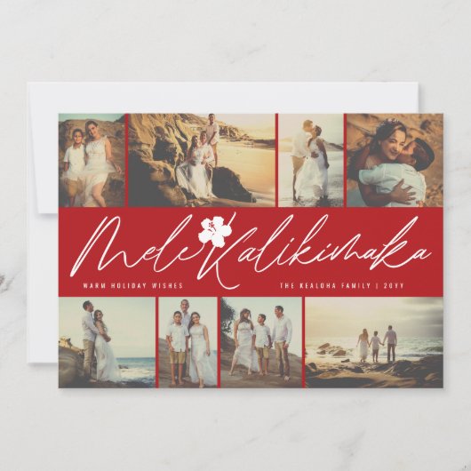 Mele Kalikimaka Handschrift Manuscript met kerstfo Feestdagenkaart (Voorkant)