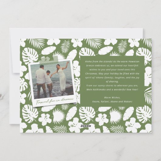 Mele Kalikimaka Handschrift Manuscript met kerstfo Feestdagenkaart (Achterkant)