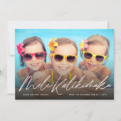 Mele Kalikimaka Handschrift Manuscript met kerstfo Feestdagenkaart (Voorkant)